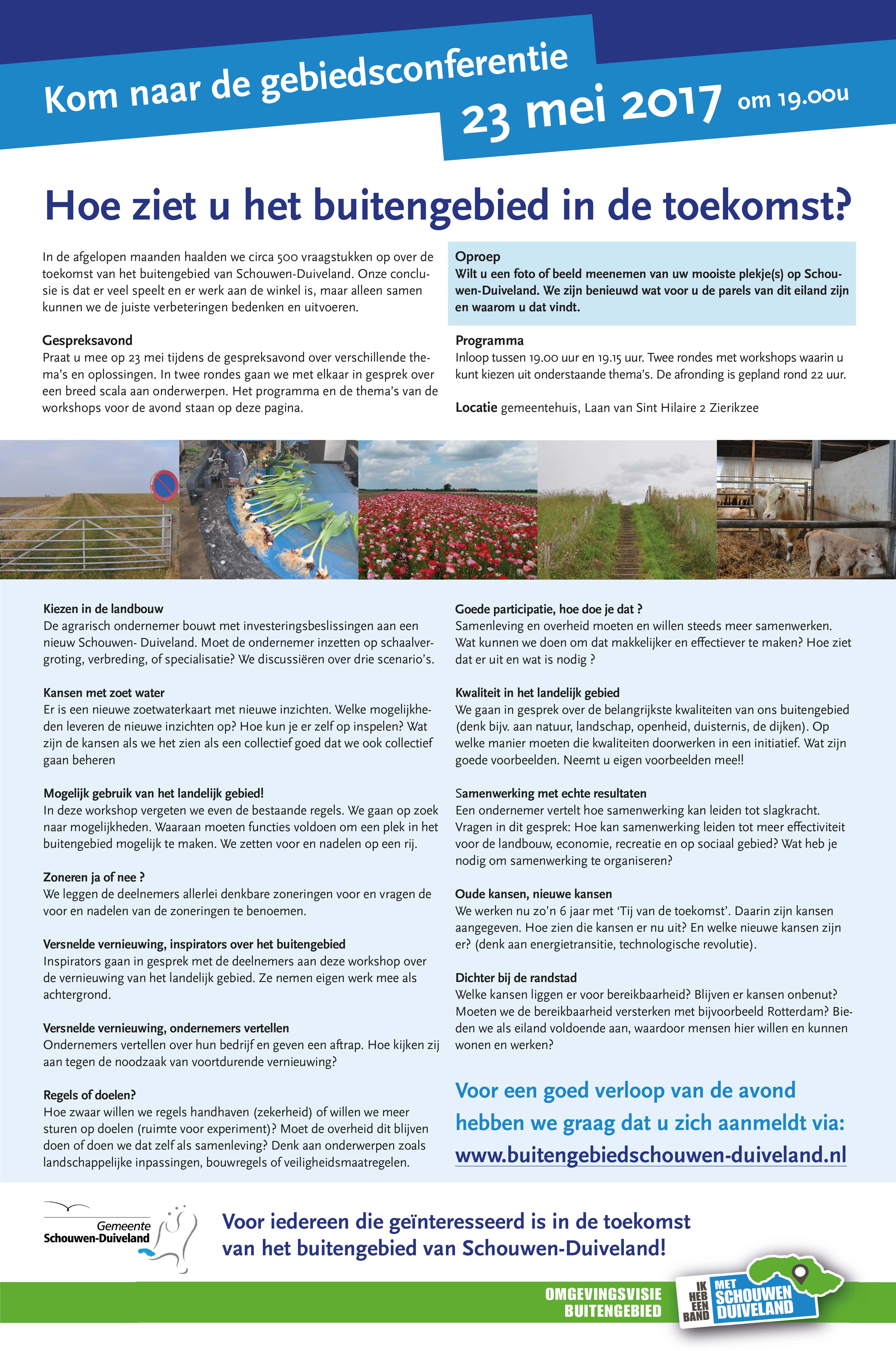 Programma en onderwerpen gebiedsconferentie 23 mei bekend !